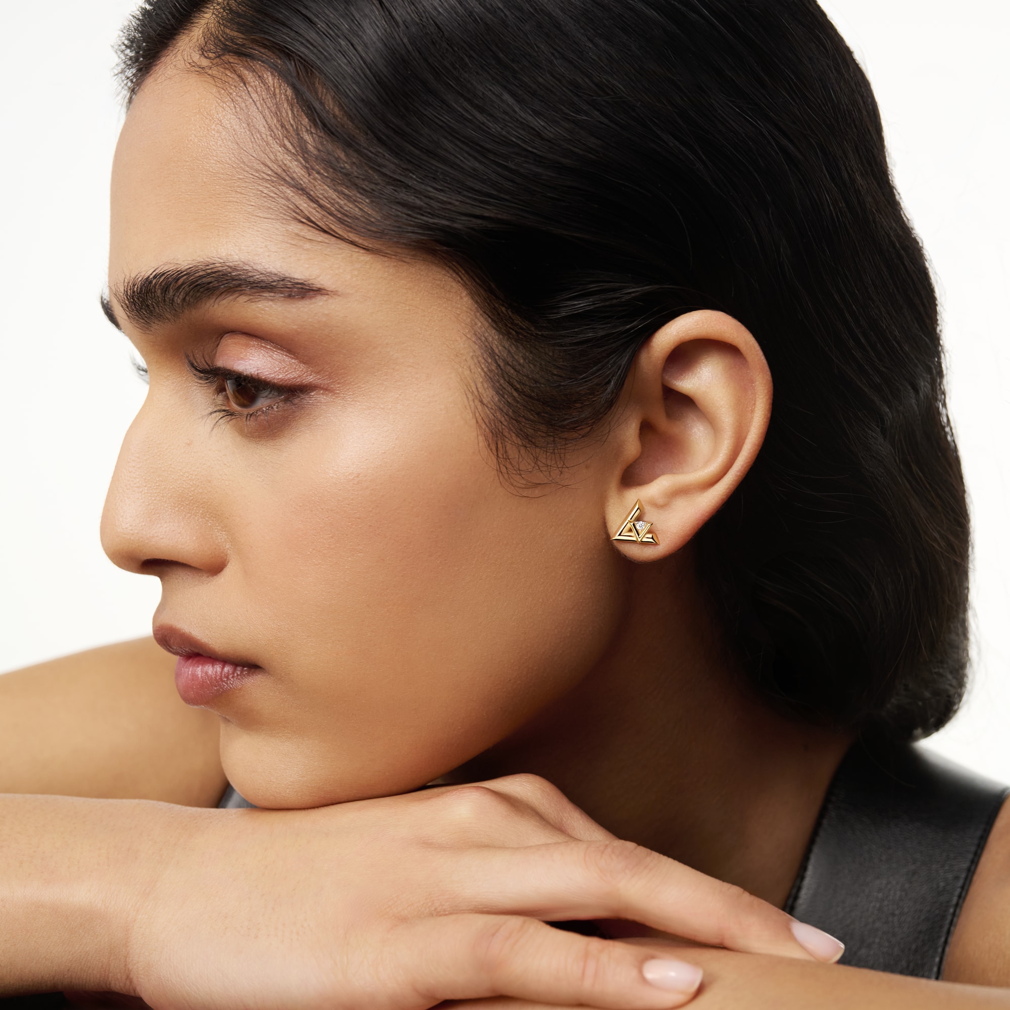 LV Volt One Stud, Yellow Gold And Diamond - Per Unit - Jewelry